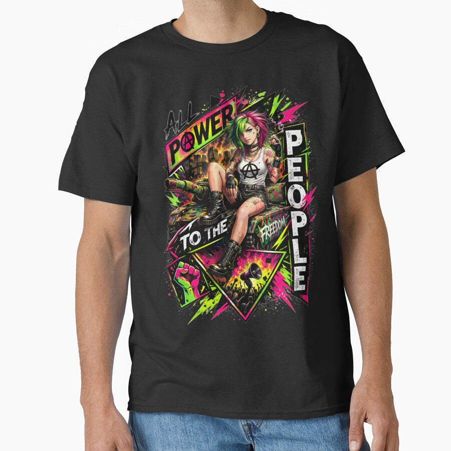 All Power To The People Anarchy Girl Pop Art by KLERIKSTORE