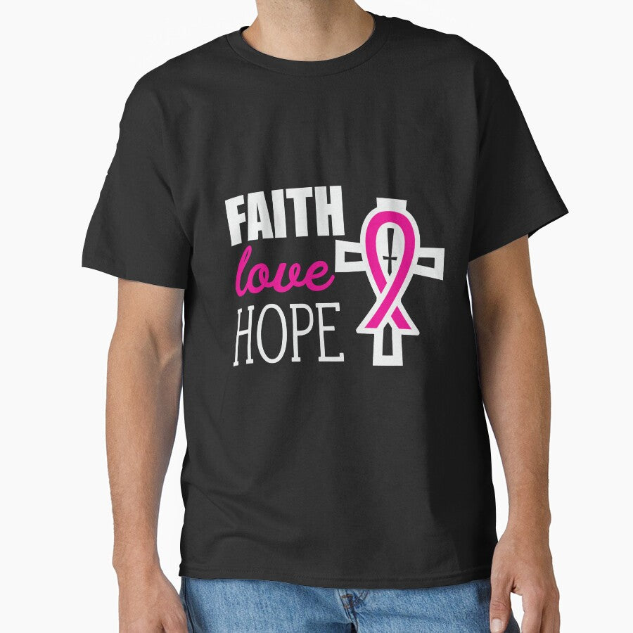 Faith Love Hope Breast Cancer Awareness Tee by AllStarMerch