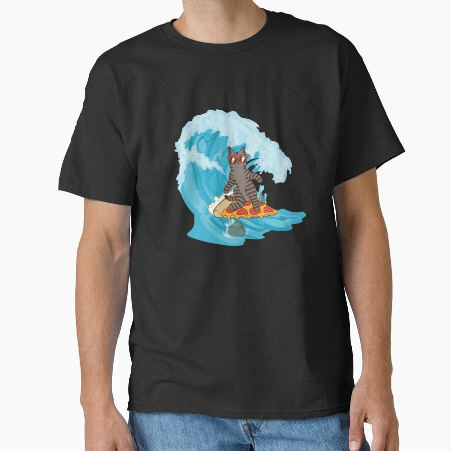 surfing pizza cat by Purrs & Snuggles Designs