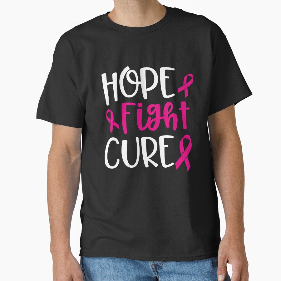 Hope Fight Cure Breast Cancer Awareness T-Shirt by AllStarMerch