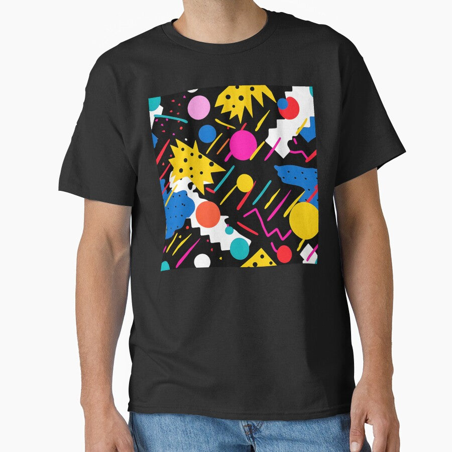 Pop Art Pink, Blue, Yellow, Black Abstract Designs by DEC02