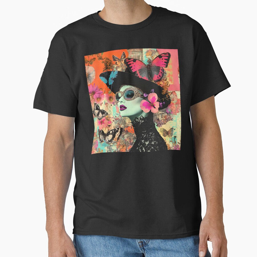 Fantasy Female Pop Art With Hat And Butterflies by DEC02