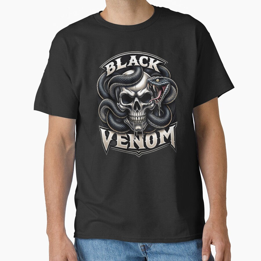 Black Venom Skull Snake Dark Gothic Metal Design by DeimosArtIntl