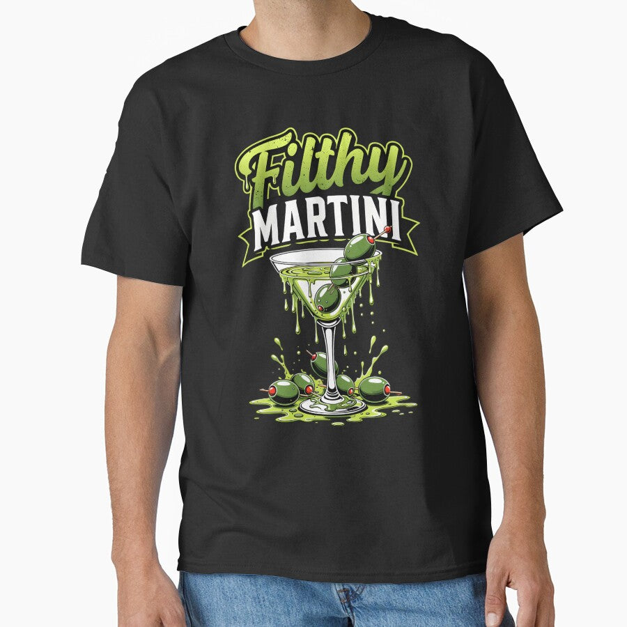 Filthy Martini: Bold Neon Olive Graphic Art by TshirtsOnline-