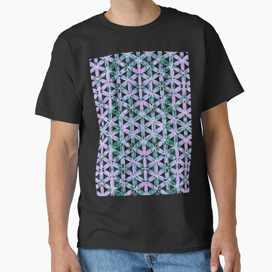 Flower of Life Tealand Purple Sacred Geometry Pattern by shantilovesart