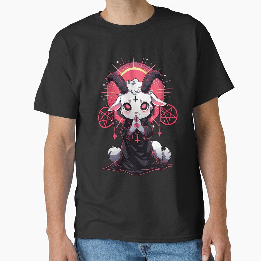 Fun Kawaii Satanic Baphomet Baby Goat Goth Girl by SpookshowDesign
