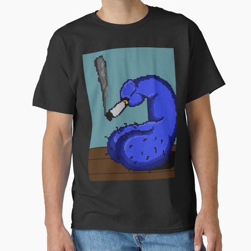 "Cigarette Break Pixel in Blue" by KatBlouchArt