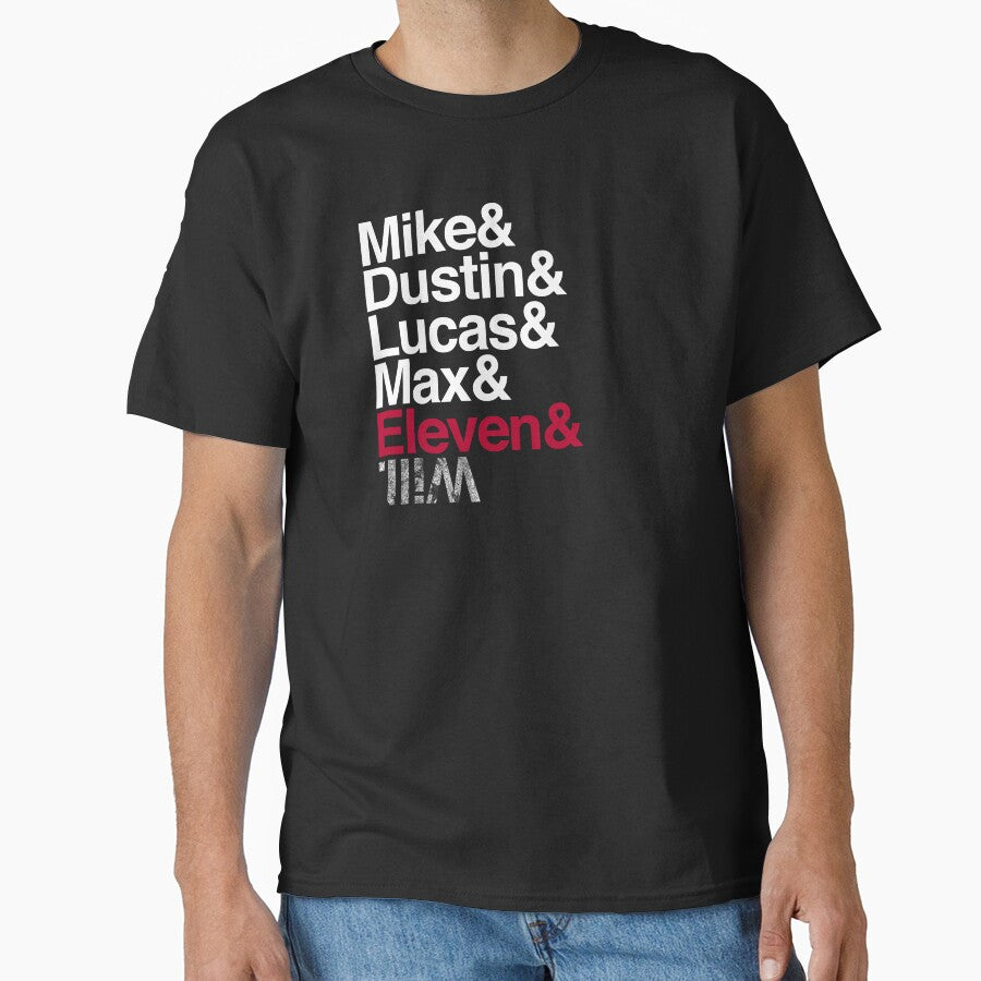 Mike, Dustin, Lucas, Max, Eleven, Will - Black, White, Red by electricdreamz