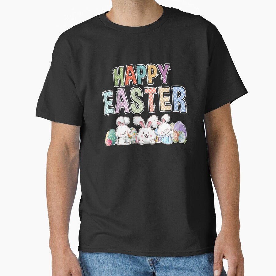Happy Easter Day Cute Bunny With Eggs Easter by Marie-Fernandez