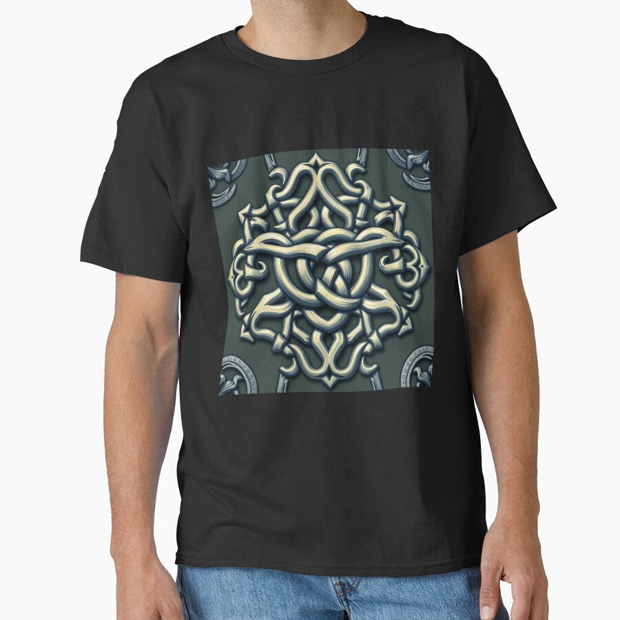 Celtic Tree of Life Seamless Pattern T-Shirt, 3D Viking clothing design, Halloween Decor for Home, apparel and accessories by TheGaliyaStudio