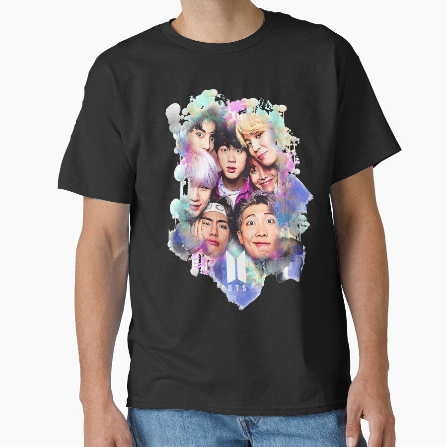 BTS all together colorful art by Lajibolalaa