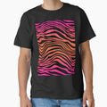 Bright Pink Orange Tiger Stripes Striped fur Animal Africa Pattern by funnytshirtemp