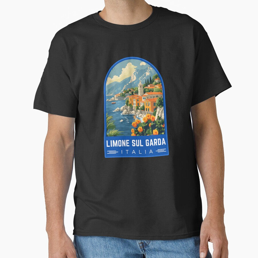 Limone Sul Garda in Lombardy, Italy Vintage Travel Art Emblem by MaateoDesign