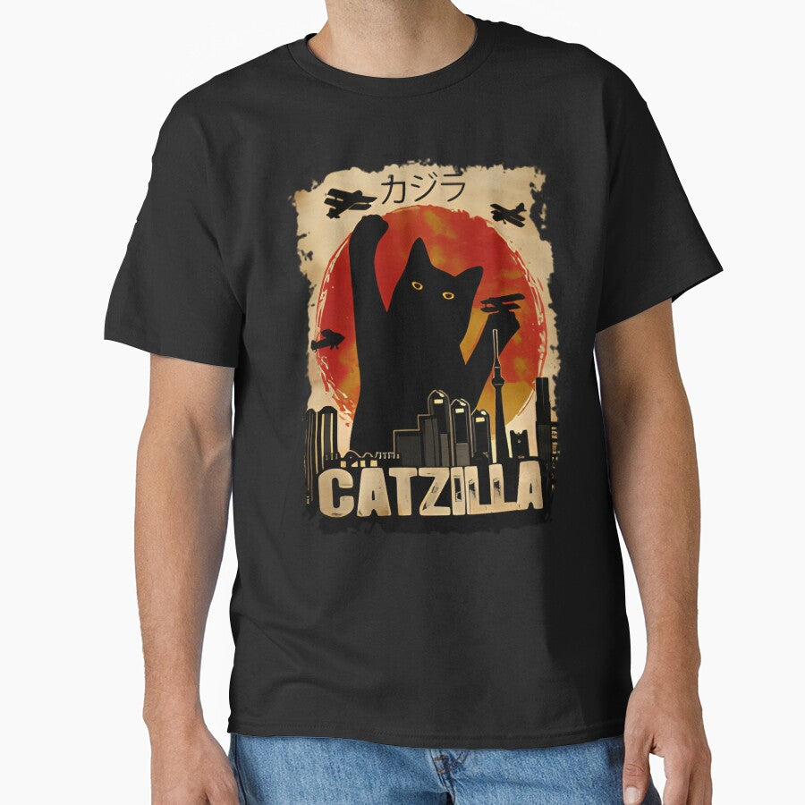 Vintage Catzilla Tee - Funny Kitten And Cat by chung2525