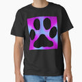 Dog Paw Print Silhouette on Cool Blue, Magenta & Purple Gradient Background by Fredster1966