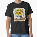 white checked teapot sunflower classic tshirt by anandsiva2703