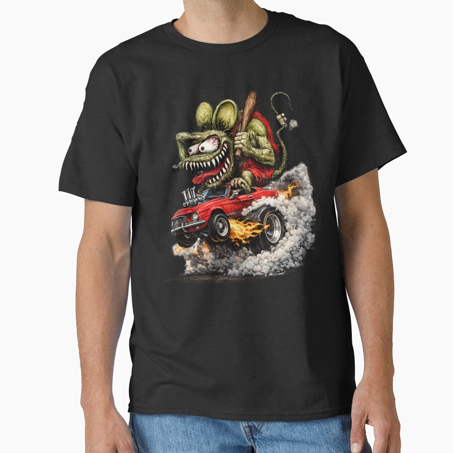 Crazy Monster Hot Rod Muscle Car Cartoon Design by artistwill