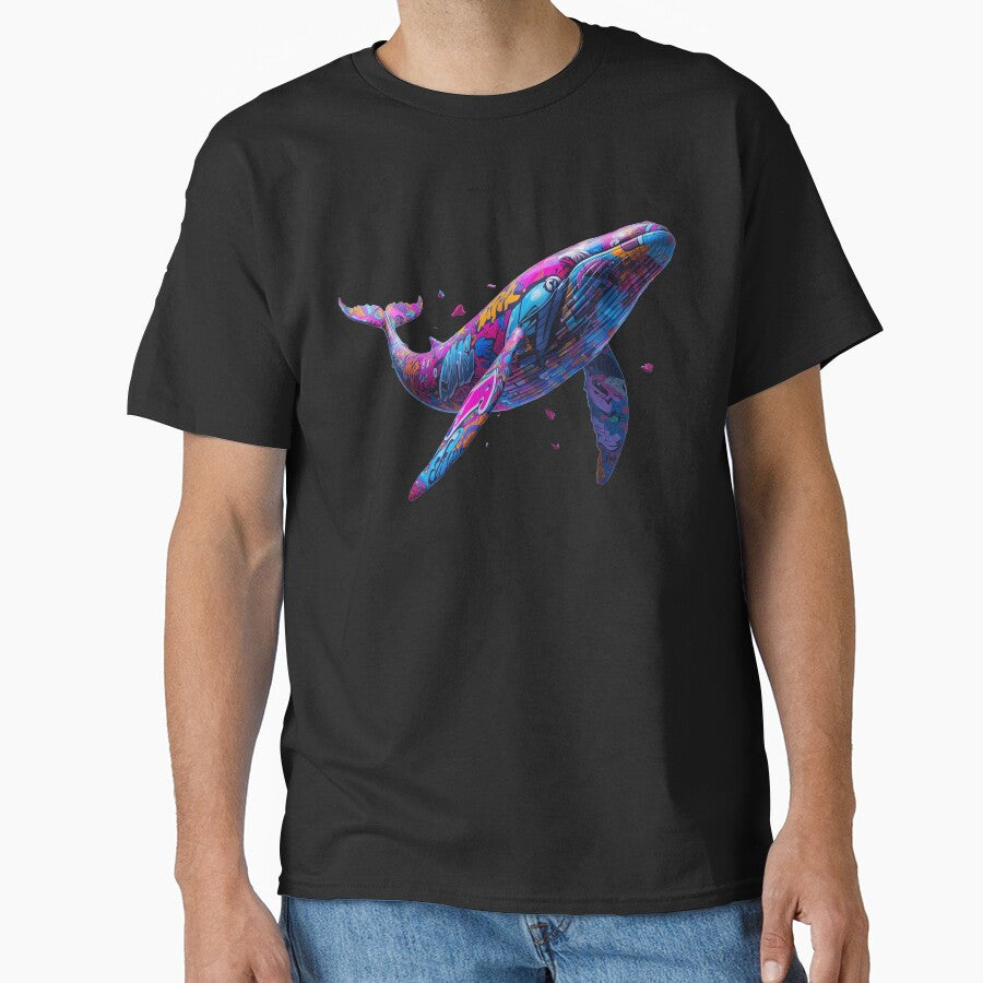 Graffiti Whale – Neon Street Art Pop Art Sea Creature by PLUSHIWORLDtm