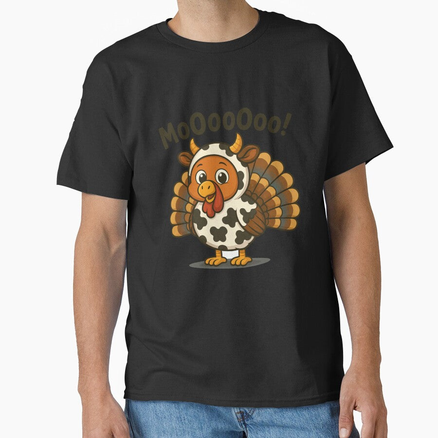 Funny Cow Turkey Thanksgiving Mooo Kids Sublimation Design by BANKACEM.STORE