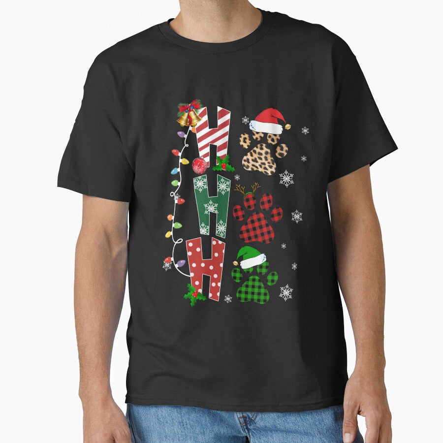 Paws Ho Ho Ho Christmas Tartan Plaid Seamless  sublimation by SamirBeydoun