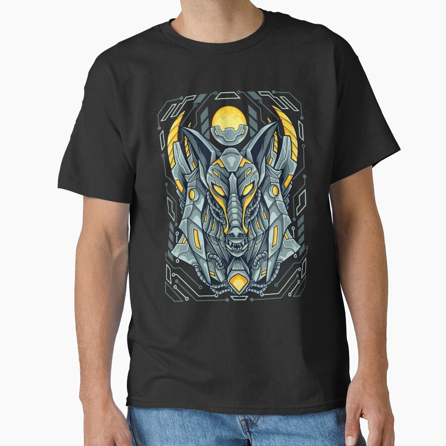 Anubis egyptian wolf cyberpunk by reynaldo bunani