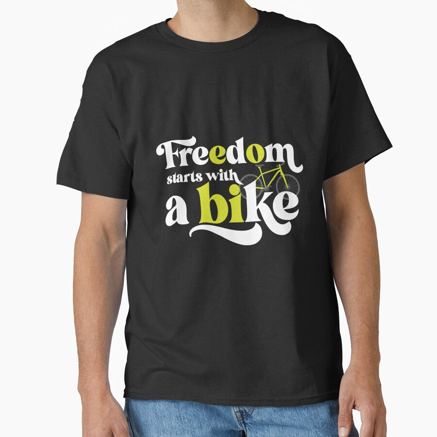 Freedom Starts With A Bike - Minimalist Retro Cycling Quote by ChainPower