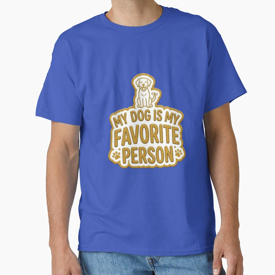 Funny Dog Lover Sticker – My Dog Is My Favorite Person (Gold) by JoyC Design Hub