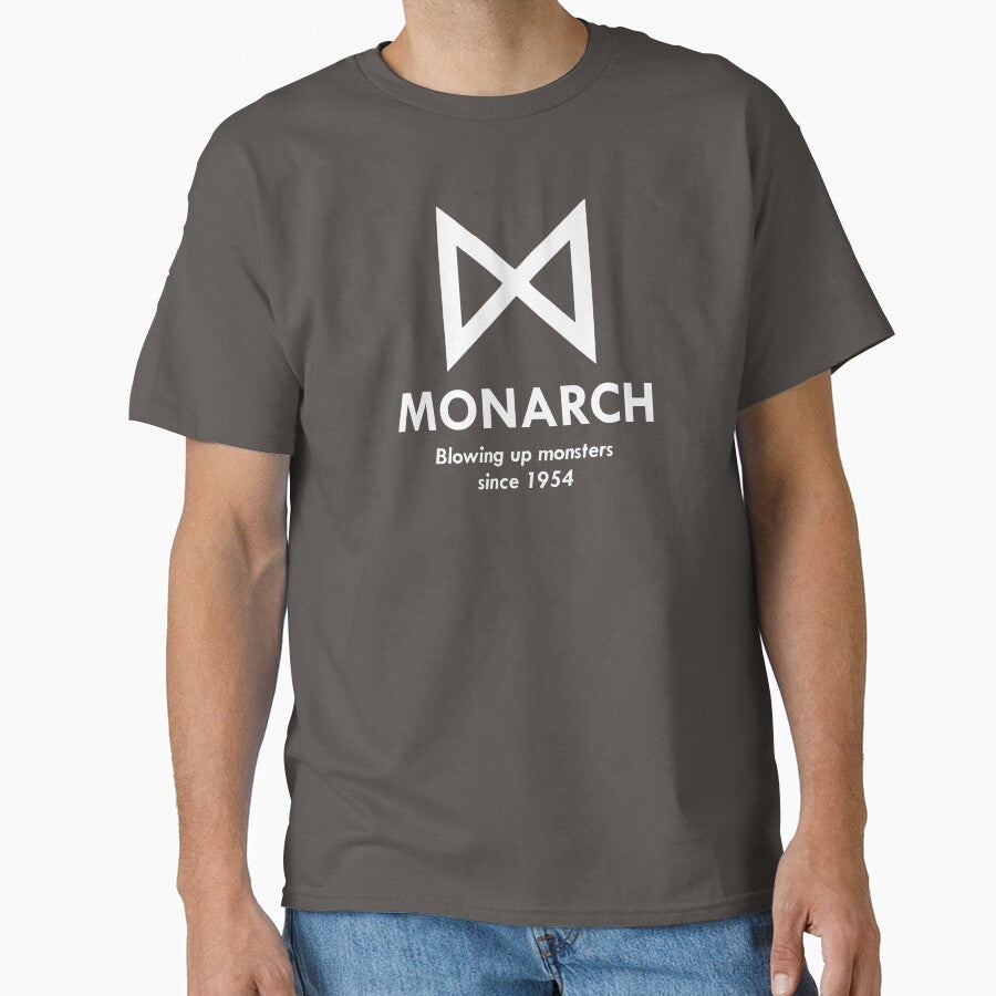 Monarch : Blowing up monsters since 1954 (White) by scribbledeath