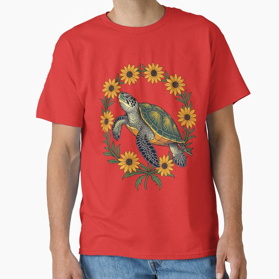 Malaclemys Terrapin And Black Eyed Susan Flowers by taiche