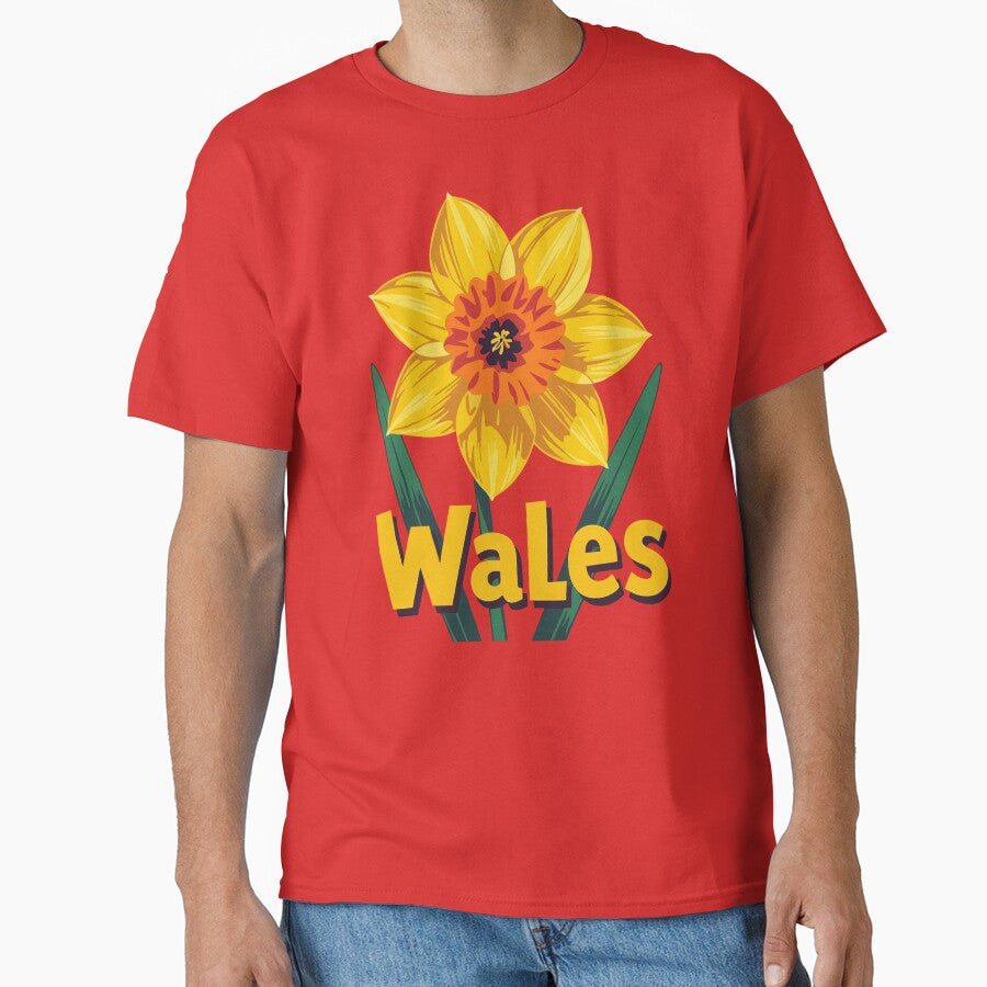 Oversized Retro Daffodil Graphic Welsh Pride by taiche