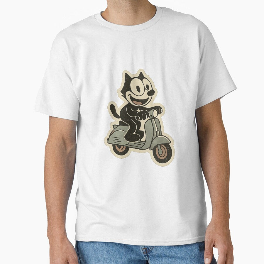 A FELIX CAT DRIVES A VINTAGE LAMBRETTA by infinitearte