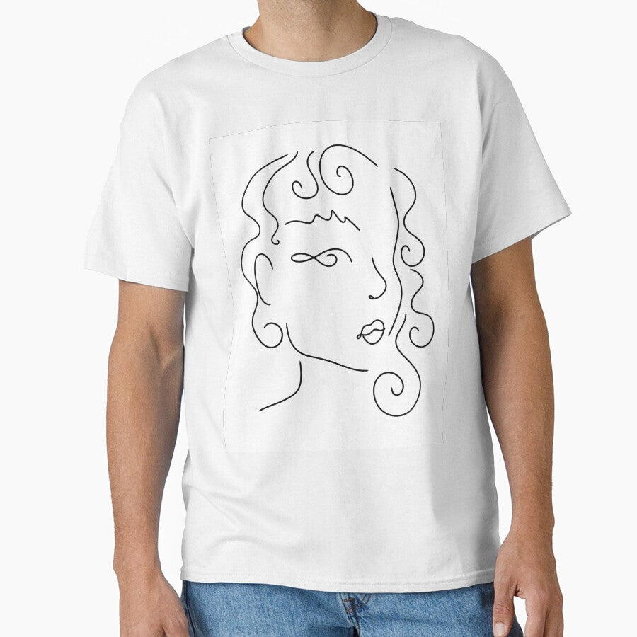 Abstract line drawing of a woman in profile by DAONART
