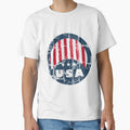 Round Distressed USA Flag T-Shirt for Men and Women by AllStarMerch