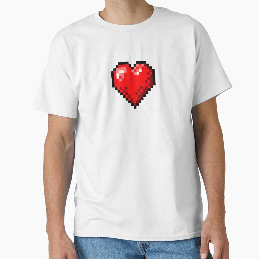 Retro Pixel Art Red Heart by OneToTee
