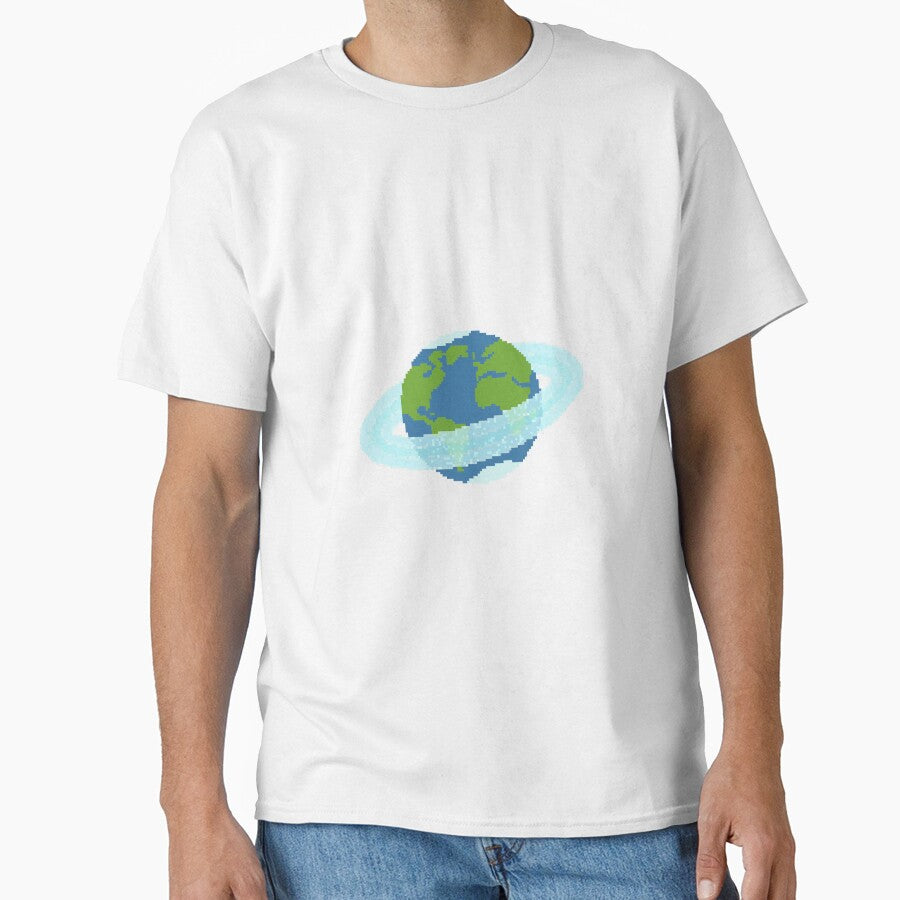 Pixel Earth with rings by Glendor