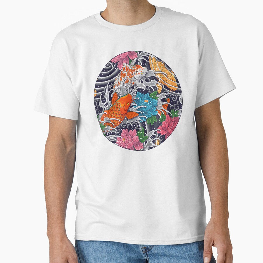 Koi Fish and Floral Pattern by Snapnfit