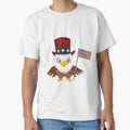 Patriotic American Eagle Holding USA American Flag T-Shirt by AllStarMerch