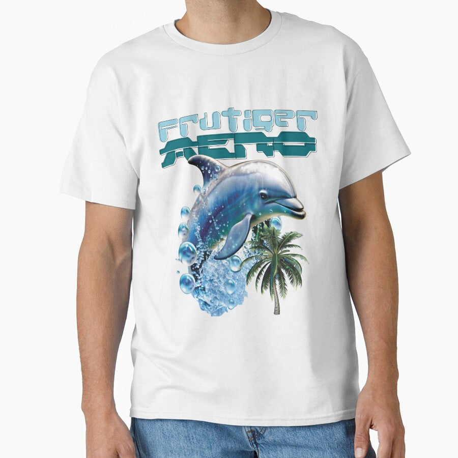 Frutiger Aero with Dolphin and Palm Tree by bearslover