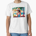 Stylish Vacation Girl In Summer Dress Enjoying Holidays On A Beach Drinking Under A Palm Tree Simplistic Poster by TriniTeeClub