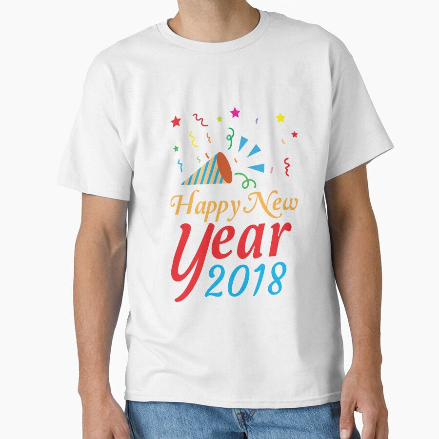 Happy New Year 2018 T-Shirt for Men and Women by AllStarMerch