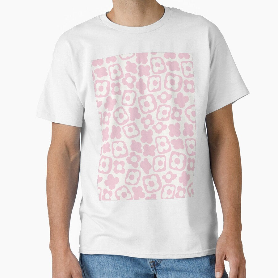 BOHO BOXY MODERN FLOWER PATTERN PASTEL PINK by blomastudios