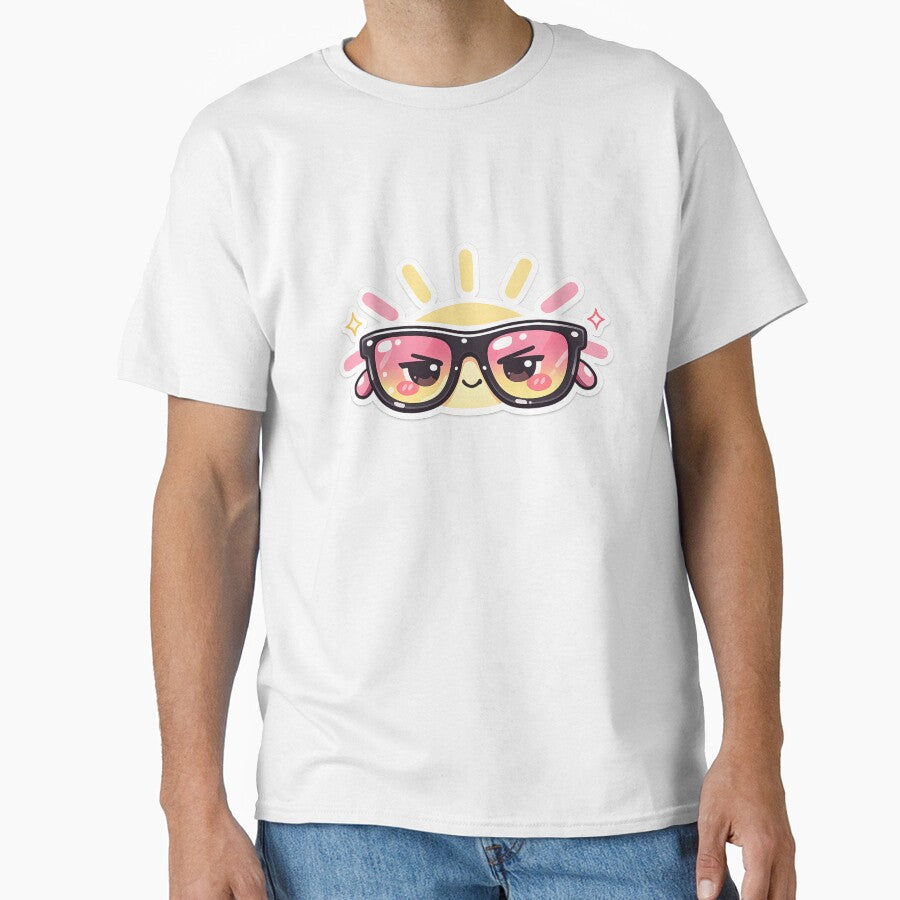 Cute Kawaii Sunglasses Character – Cool Summer Vibes Sticker by DesignEG