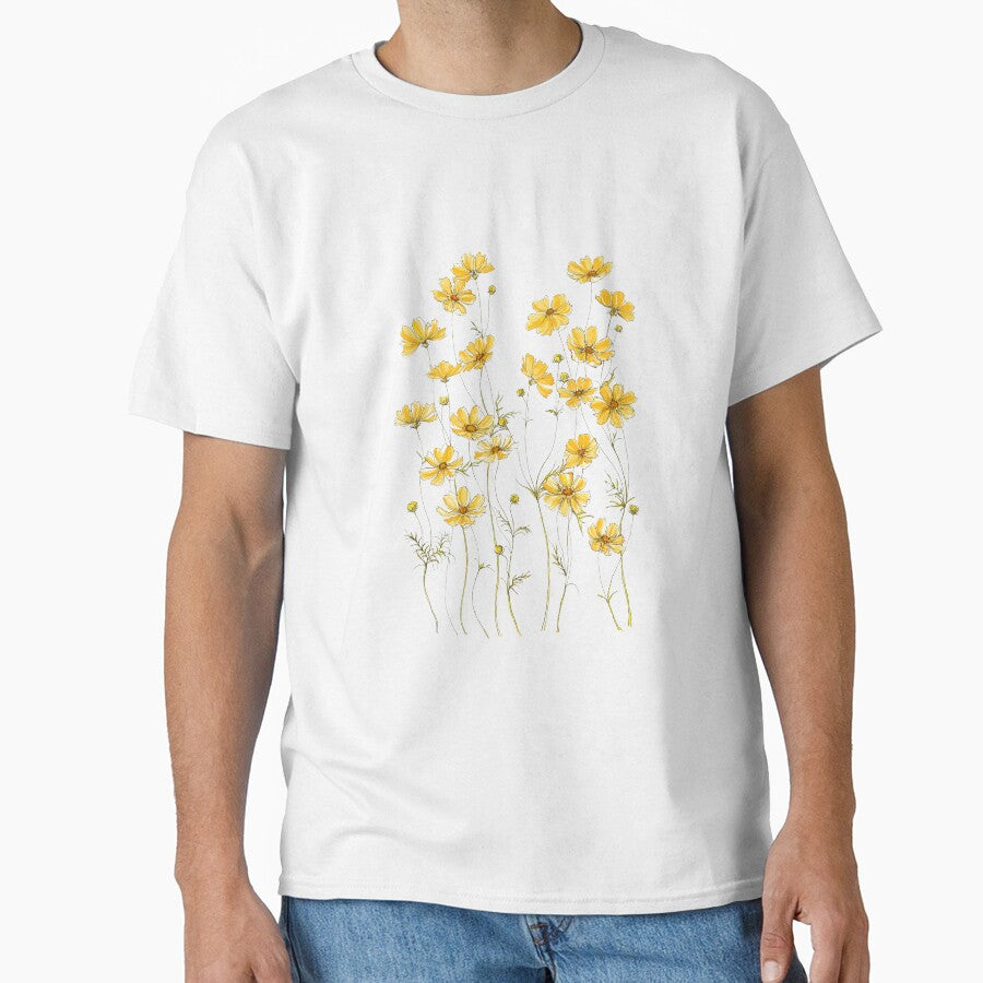 Yellow Cosmos Flowers by JRoseDesign
