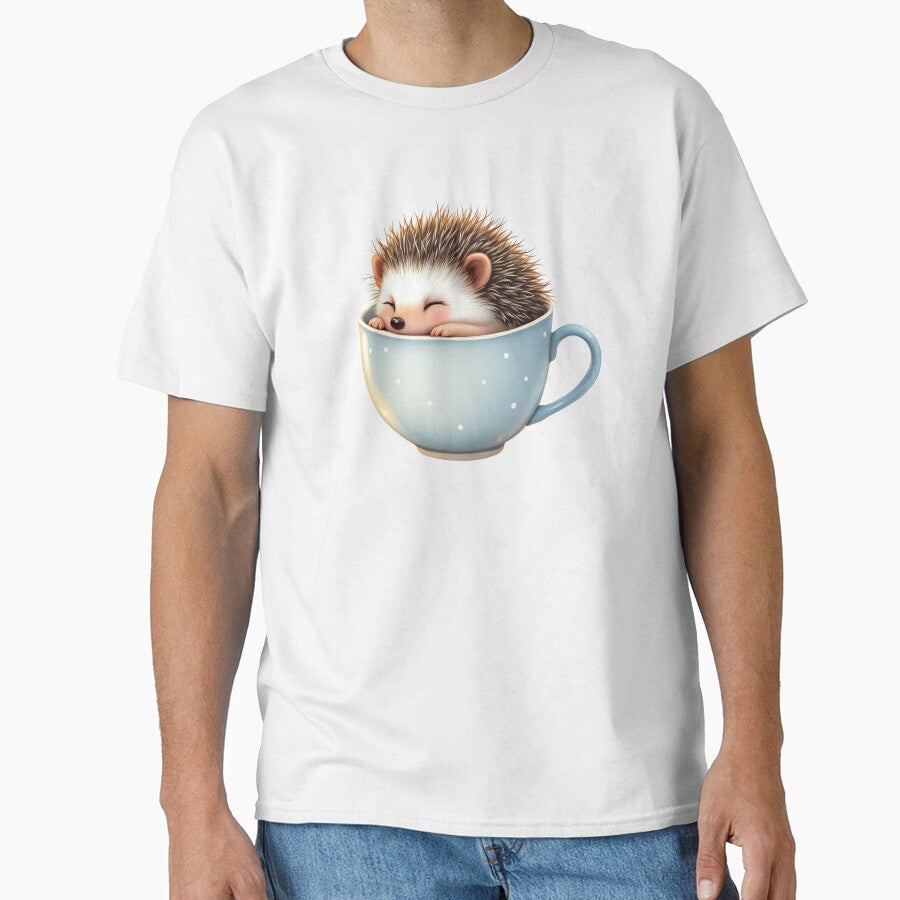 Cute Sleeping Hedgehog in Teacup by ZetaDream