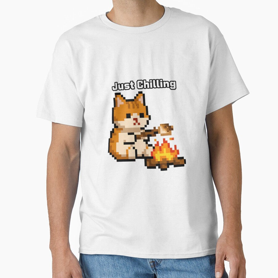 Cute Pixel Cat Campfire - Retro 8-Bit Pixel Art Cat Sprite by ArtisimoSHOP