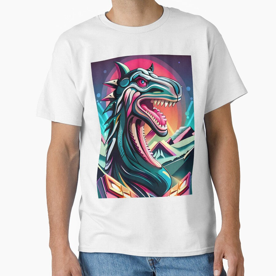 Dinosaur Retro Vintage Tshirt by Prahaano Designs