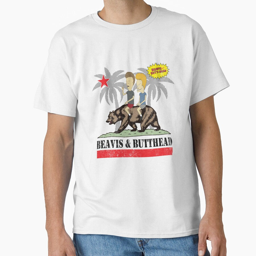 Béavís And Bútthead California Flag  Unisex, Béavis & Bútthead California Bear Ridin’ Short Sleeve by hupperkes