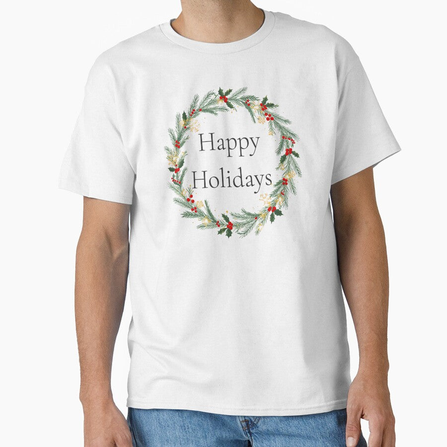 Happy Holidays Wreath – Festive Christmas Ornament Design 2025 by Punnyverse