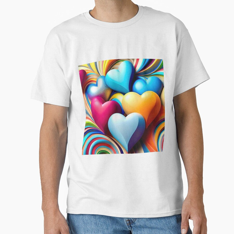 3D Colorful Hearts Design – Vibrant Romantic Graphic for Apparel & Home Decor by Compass and a Camera