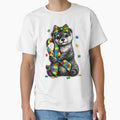 Autism Highland Otter Puzzle Ribbon – Cute Retro Autism Awareness Design by Design-KS